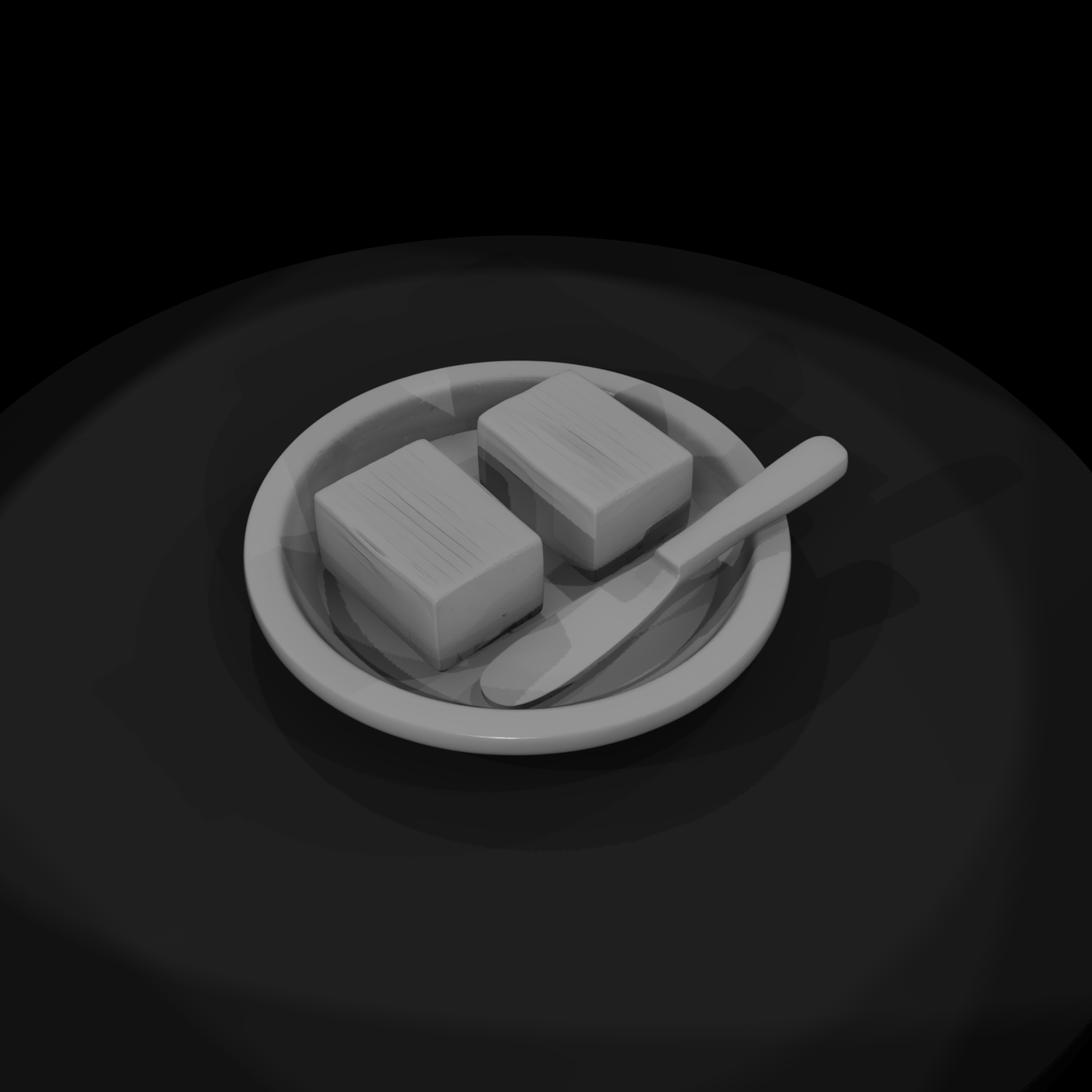 Miniature Butter Dish with Lid & Knife