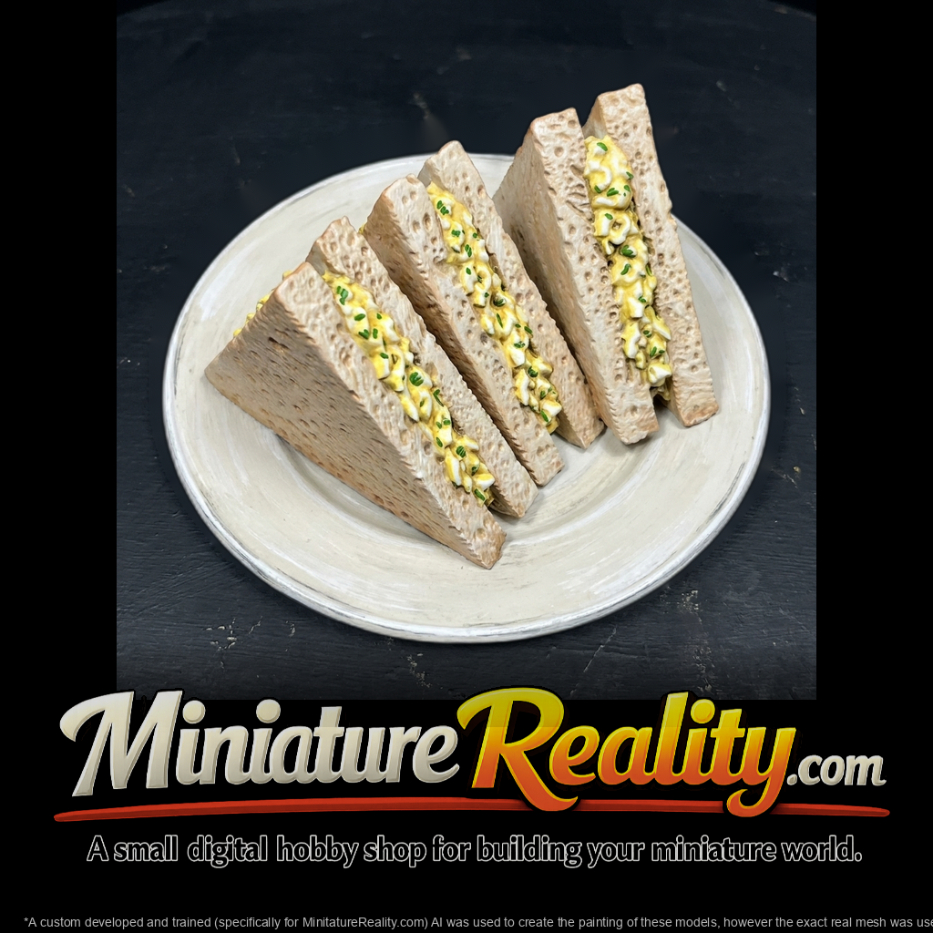 Plate with Egg-Salad Sandwiches