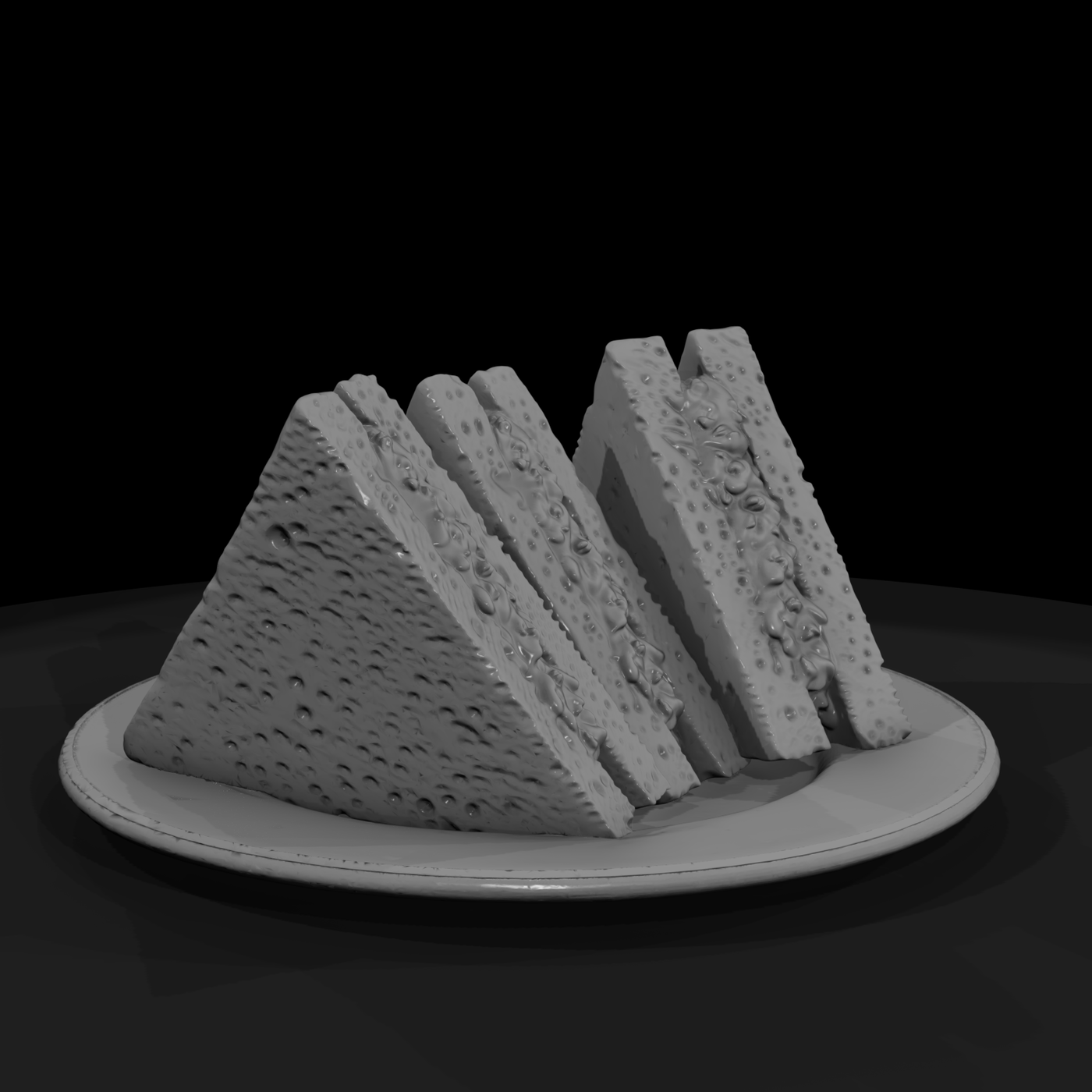 Plate with Egg-Salad Sandwiches
