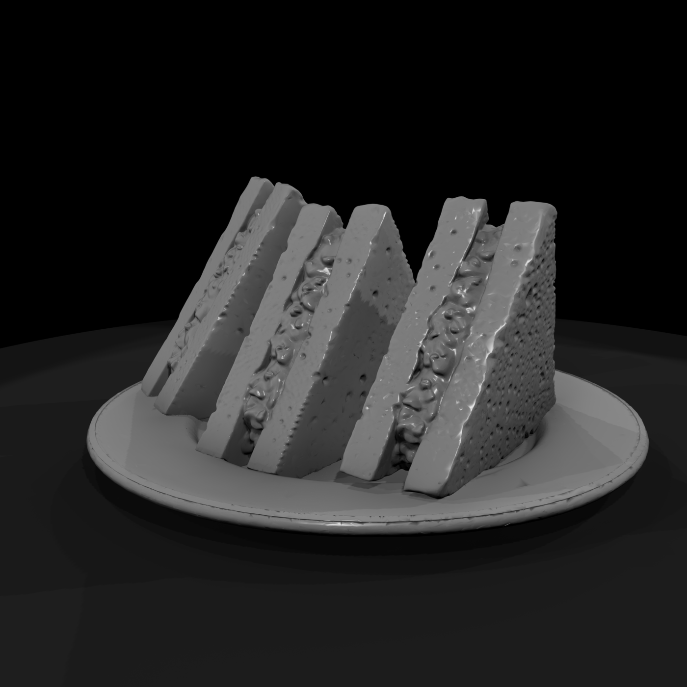 Plate with Egg-Salad Sandwiches