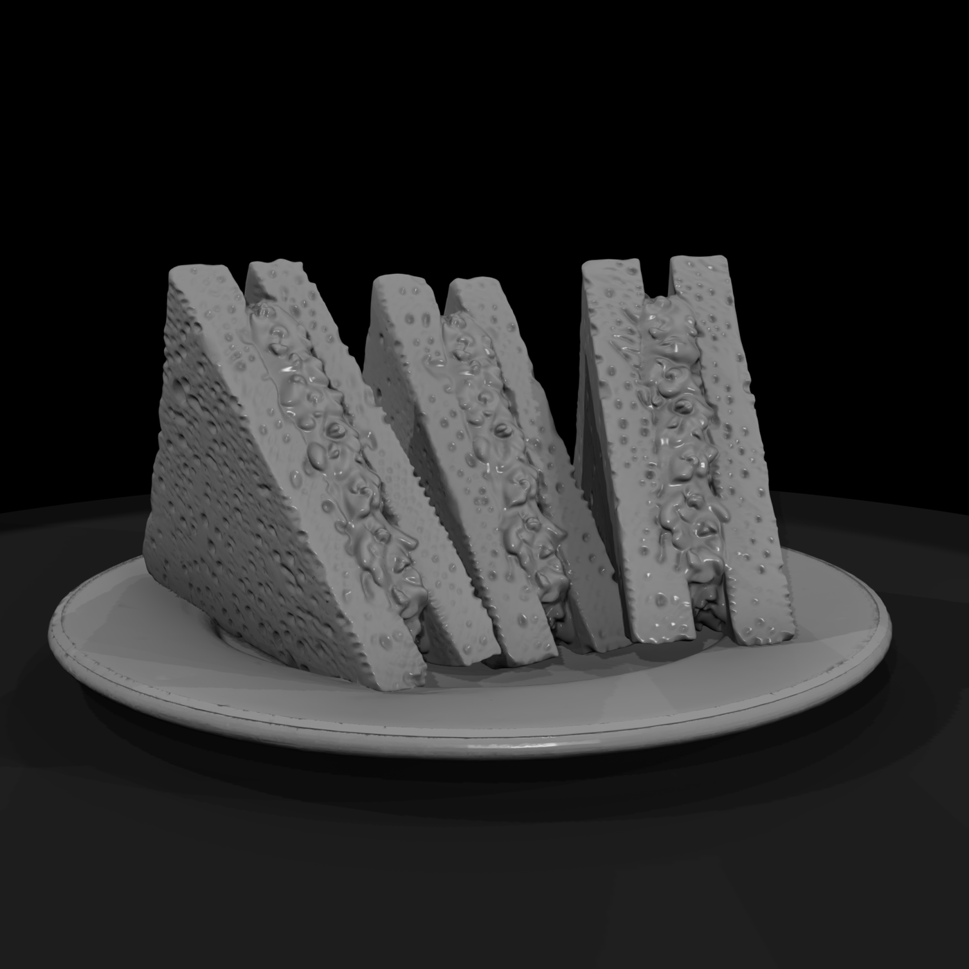 Plate with Egg-Salad Sandwiches