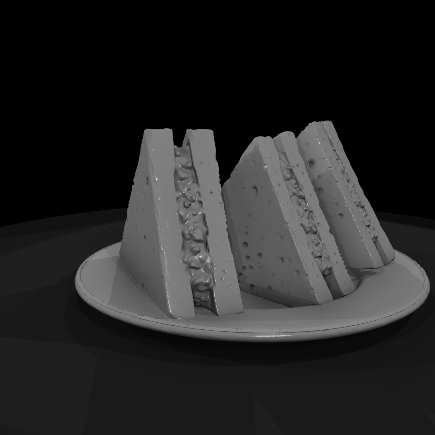 Plate with Egg-Salad Sandwiches