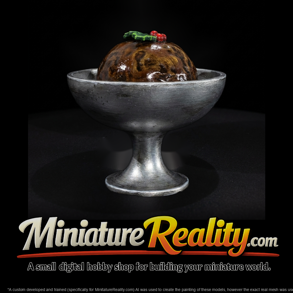 Pedestal Compote with Plum Pudding – Miniature Holiday Decor