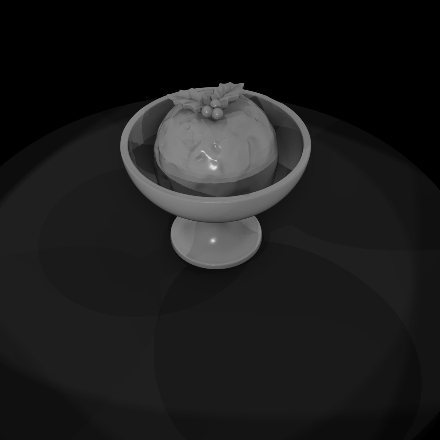 Pedestal Compote with Plum Pudding – Miniature Holiday Decor