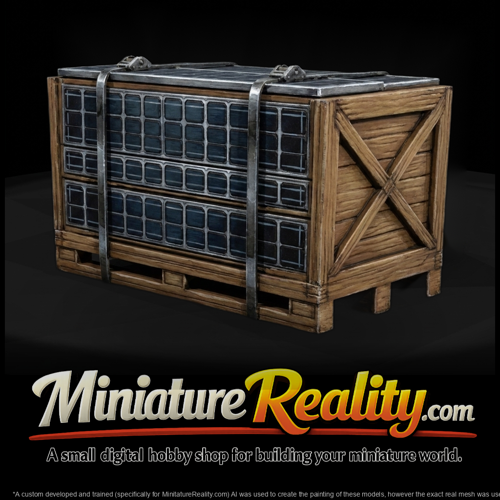 Industrial Solar Panel Shipping Crate on Pallet