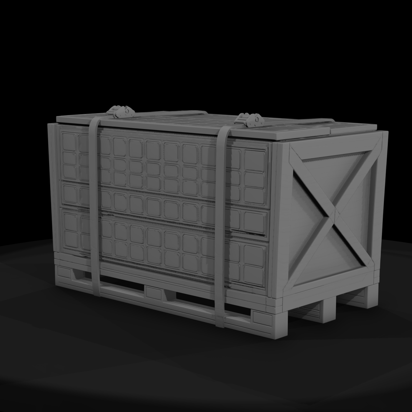 Industrial Solar Panel Shipping Crate on Pallet