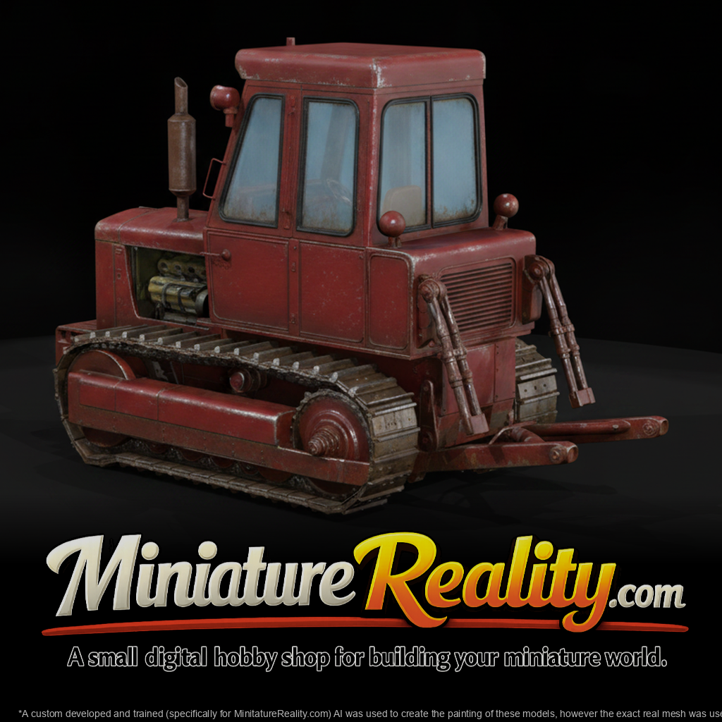International xa7 crawler tractor miniature, three-quarter view