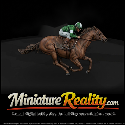 Jockey on Galloping Racehorse