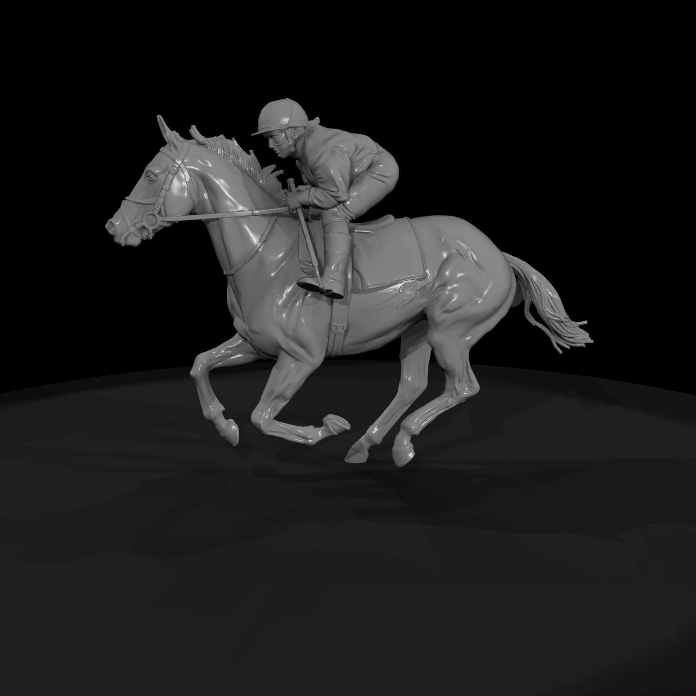 Jockey on Galloping Horse