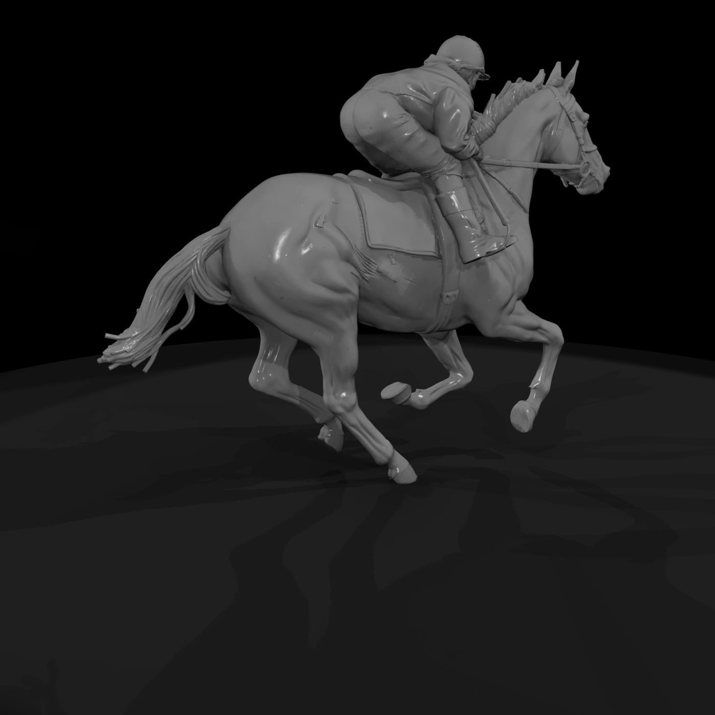 Jockey on Galloping Horse