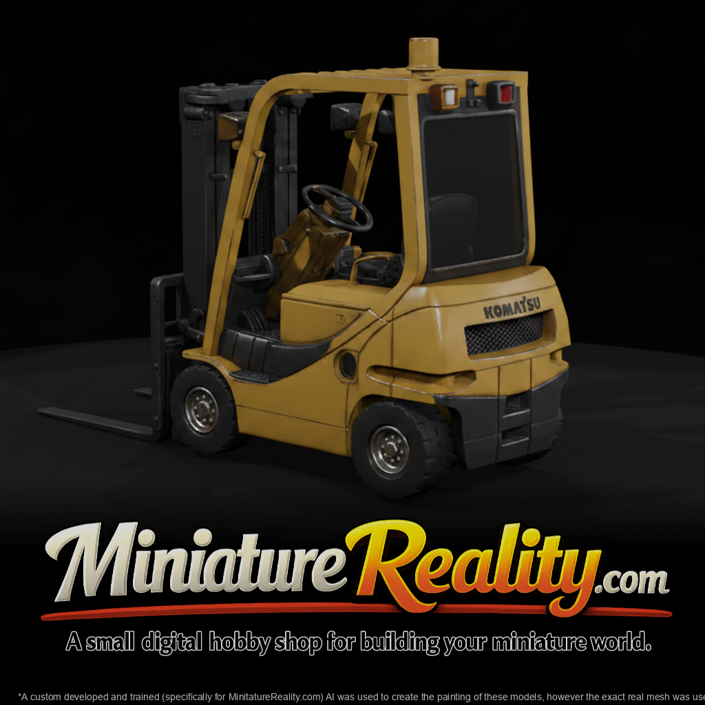 Komatsu AE50 Electric Forklift miniature, three-quarter view