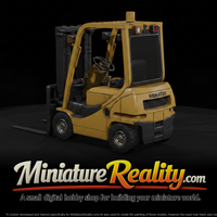 Komatsu AE50 Electric Forklift miniature, three-quarter view — thumbnail 3