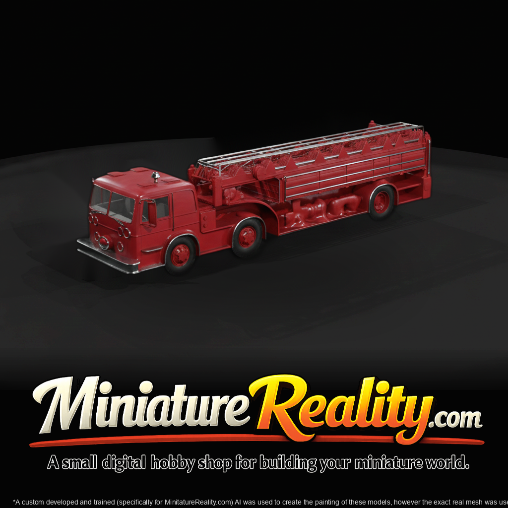 Ladder Fire Truck Miniature — Scale Model Fire Engine