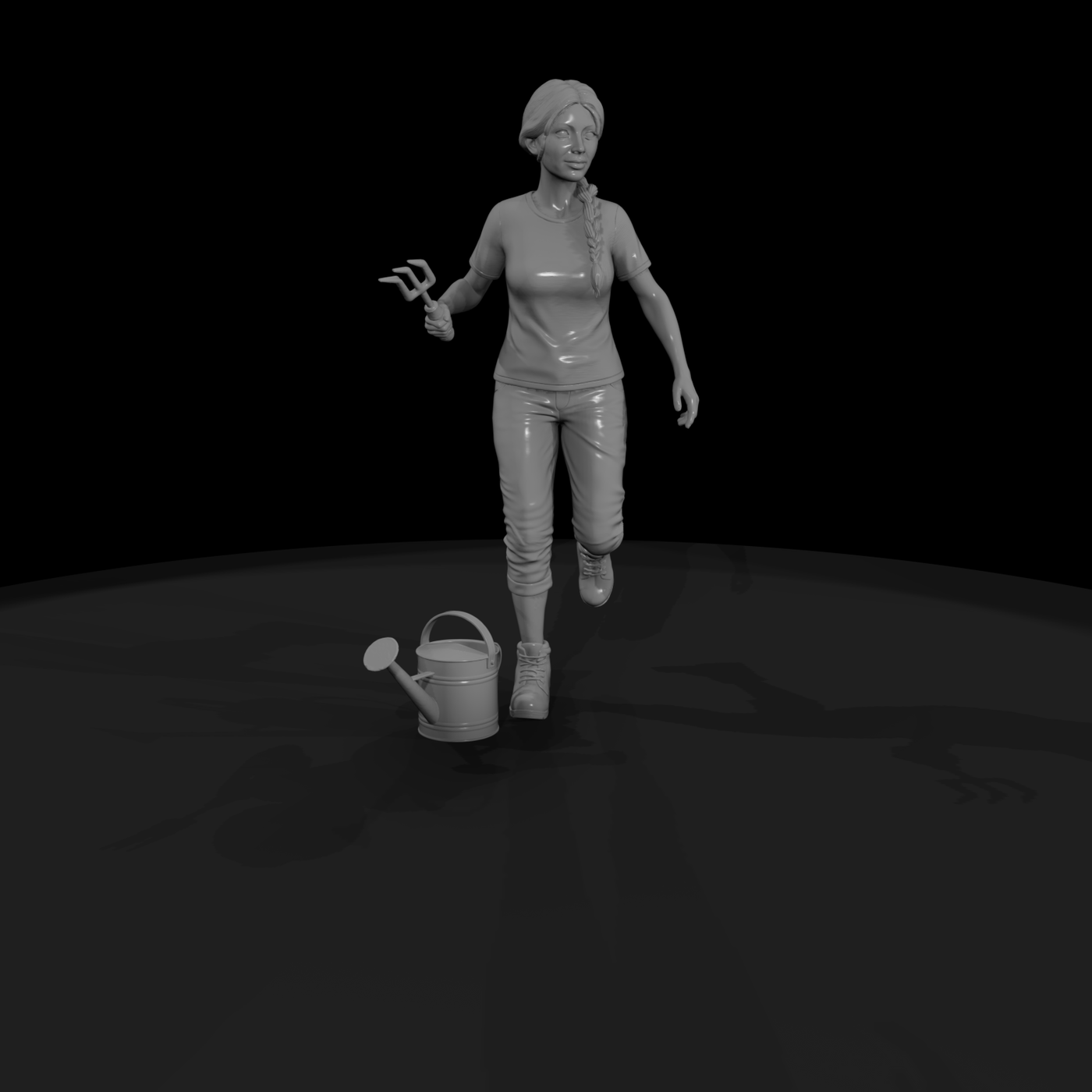 Kneeling Gardener Figurine