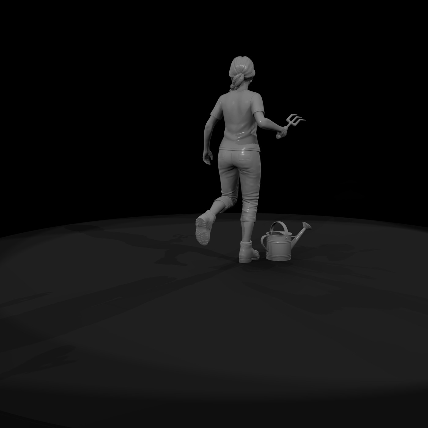 Kneeling Gardener Figurine