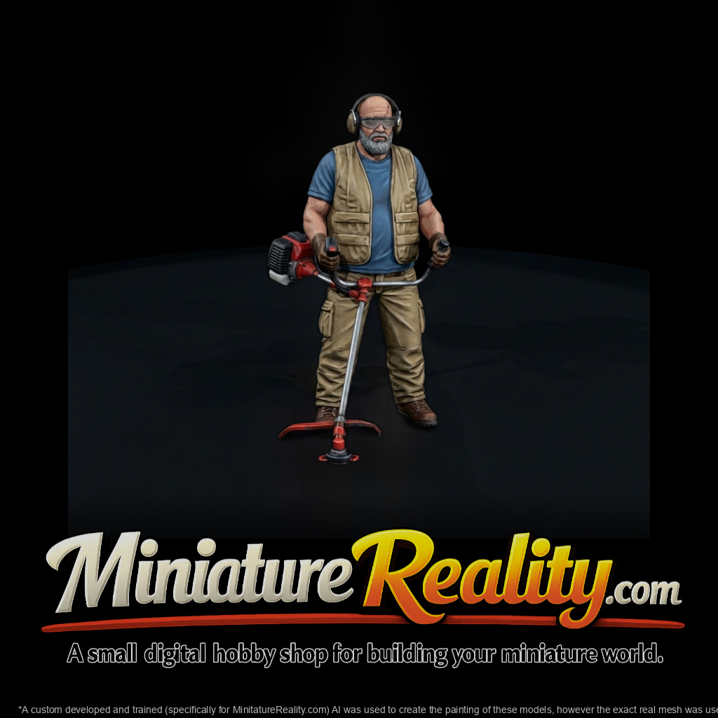 Landscaper with String Trimmer