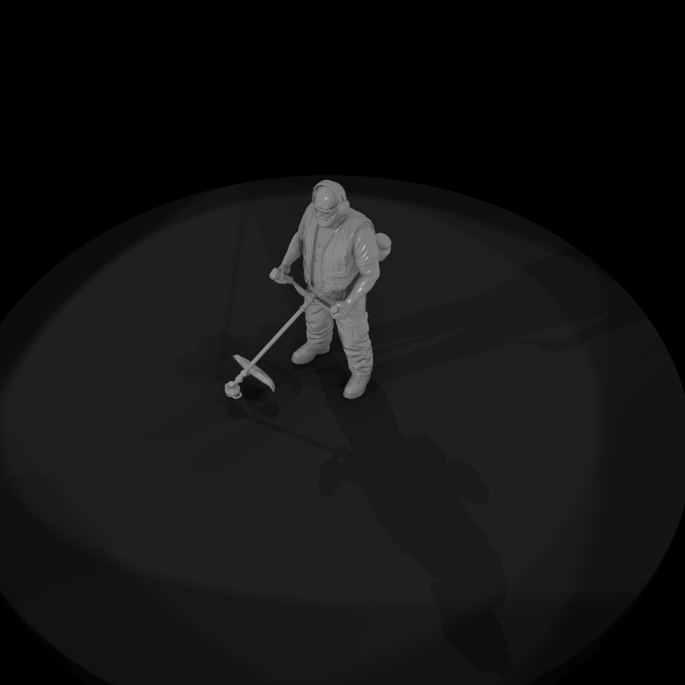 Landscaper with String Trimmer