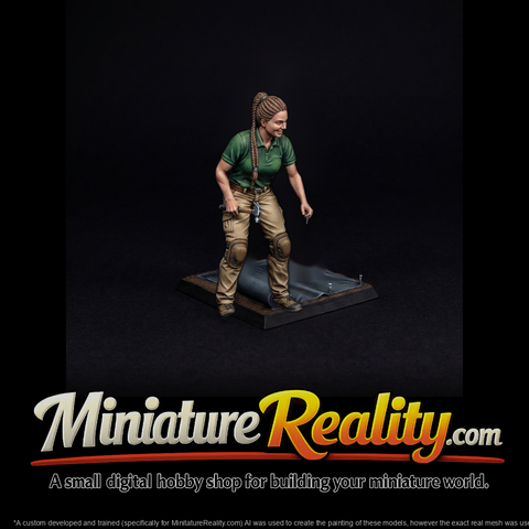Kneeling Landscaper with Fabric