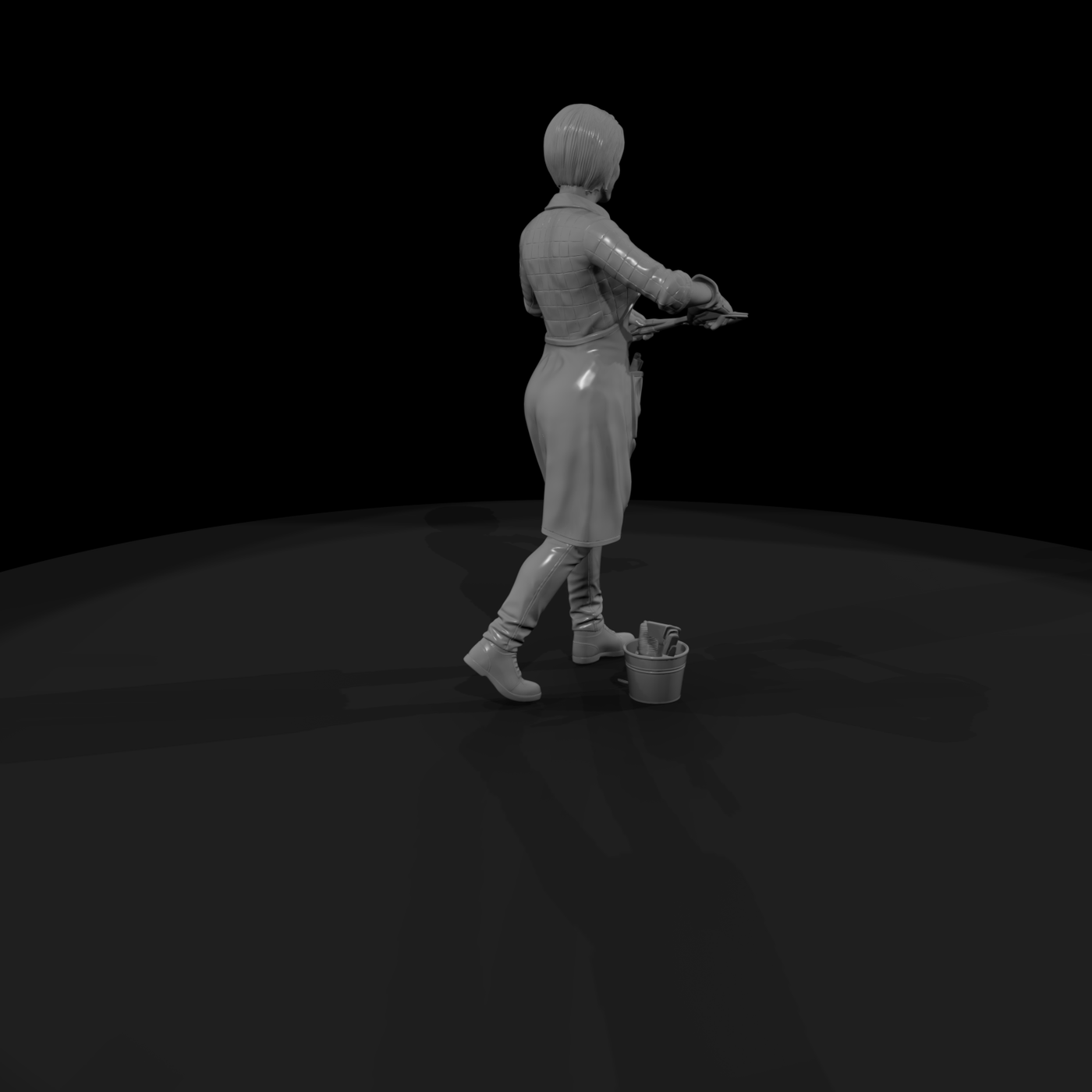 Female Gardener Pruning Figure