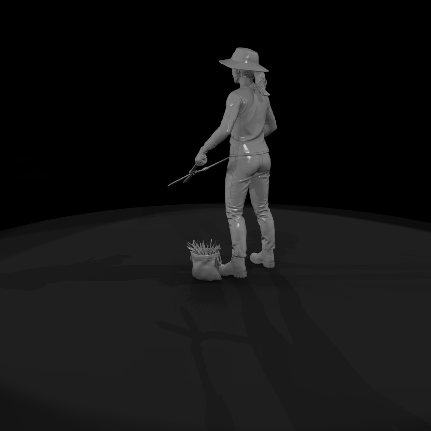 Female Gardener Figure with Shears