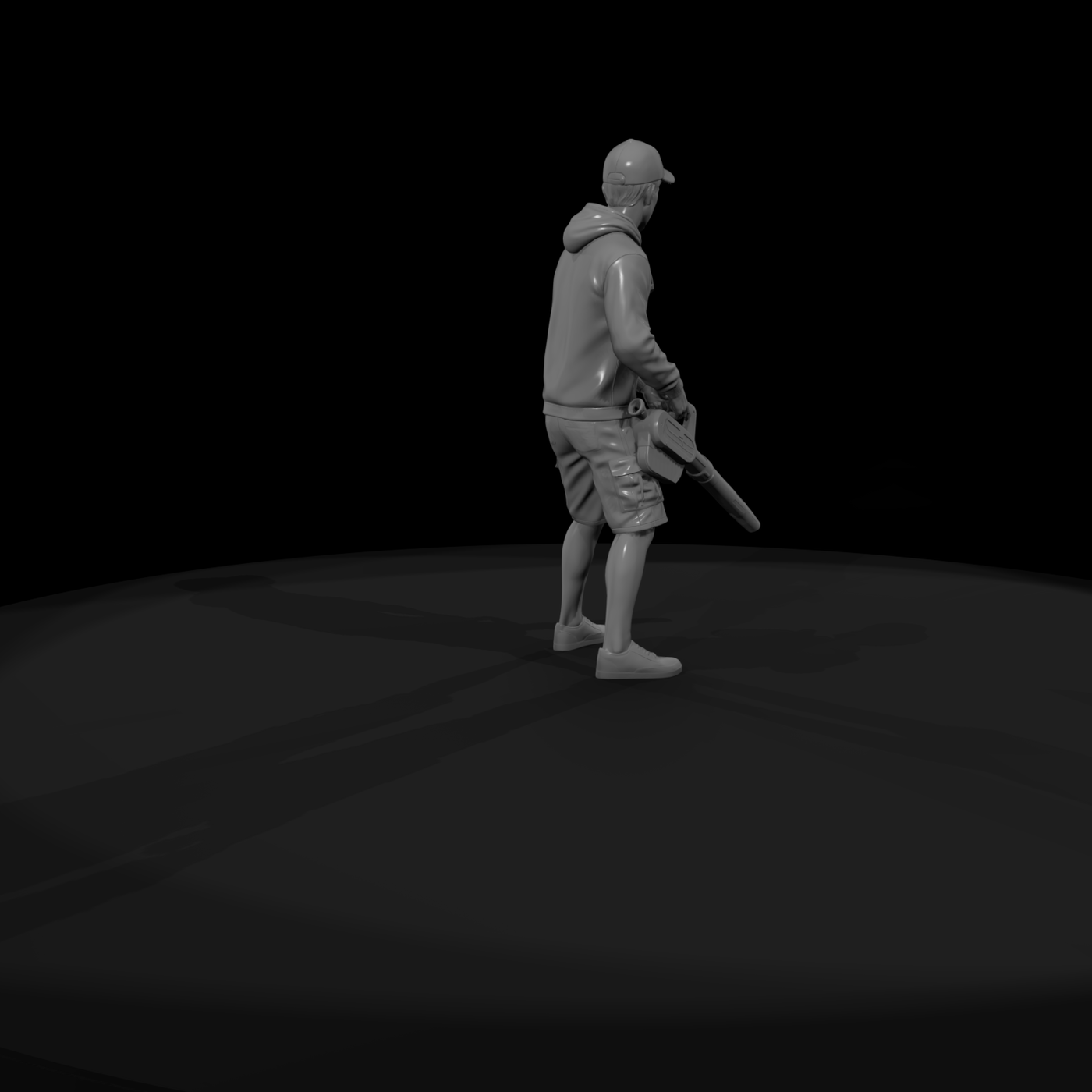 Teen Landscaper Figure with Leaf Blower