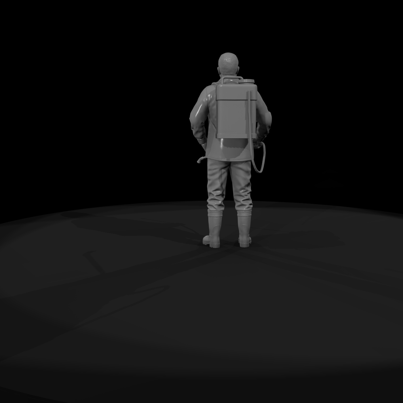 Landscaper Figure with Backpack Sprayer