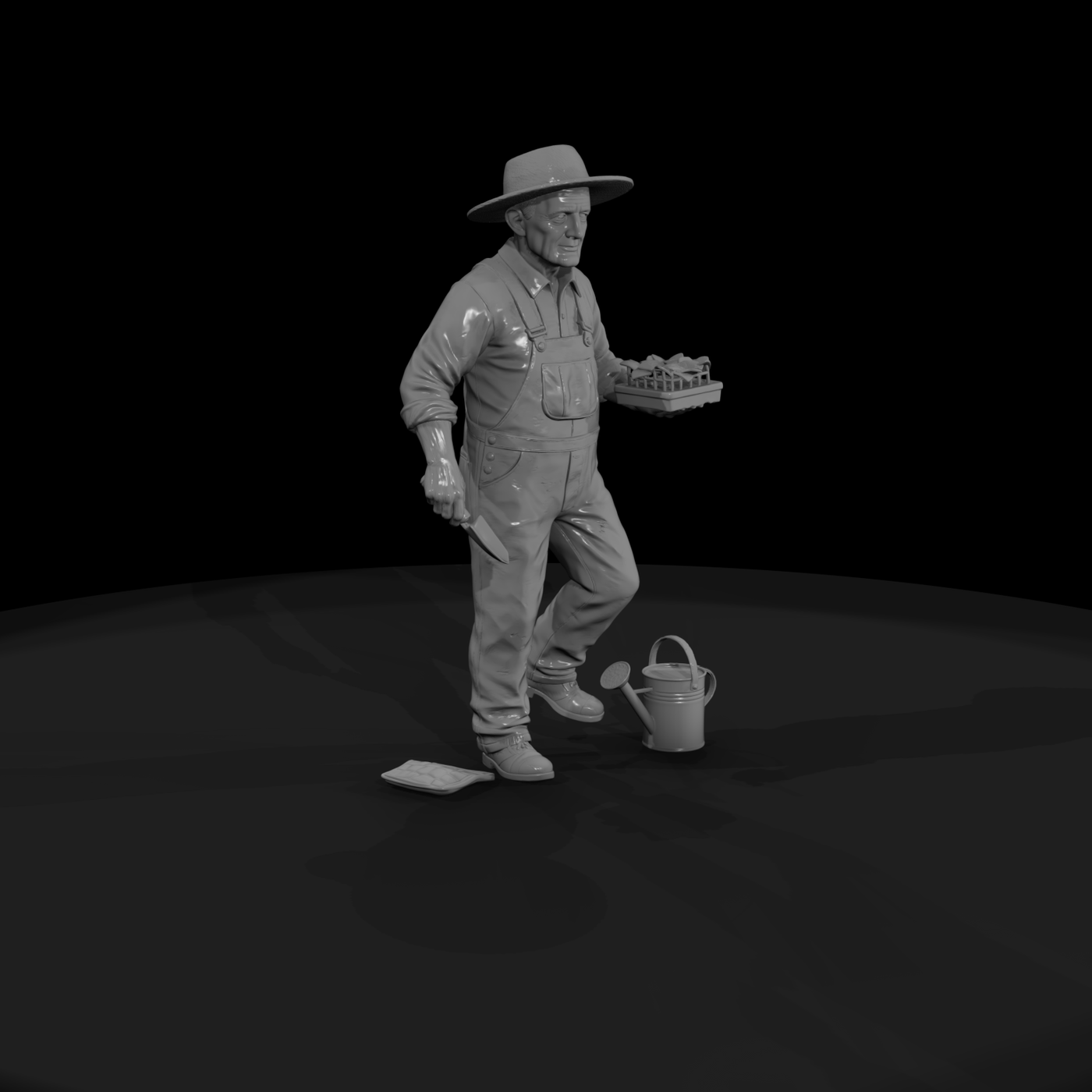 Kneeling Gardener Figurine