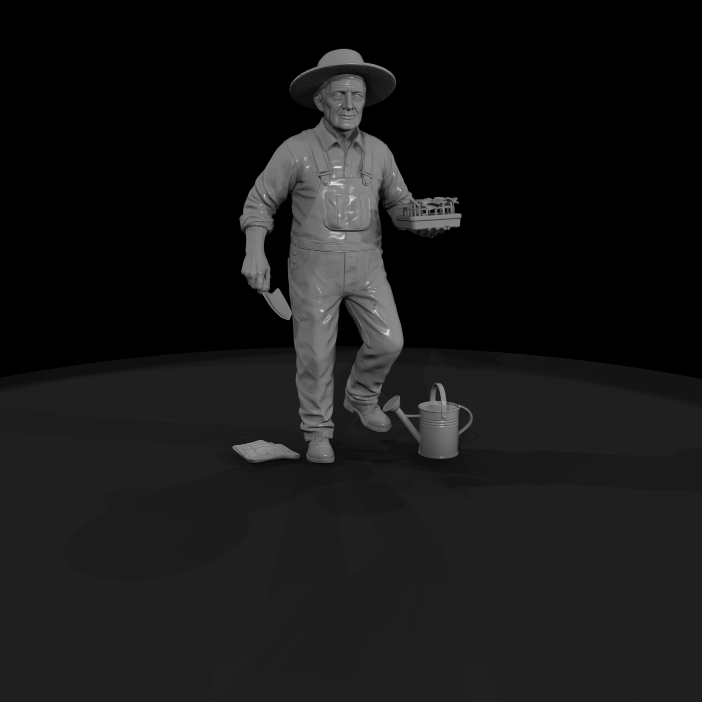 Kneeling Gardener Figurine