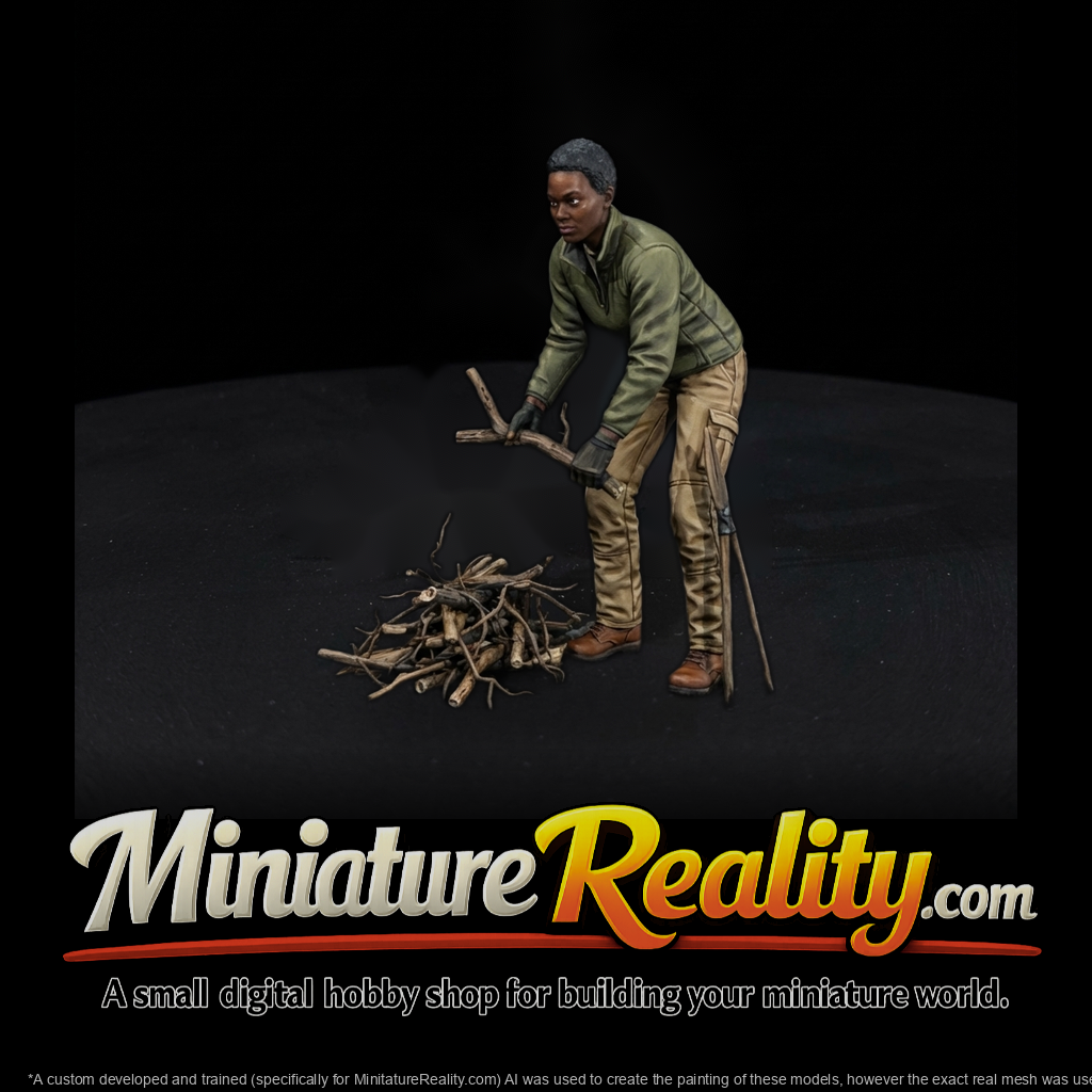Gardener picking up branches figure