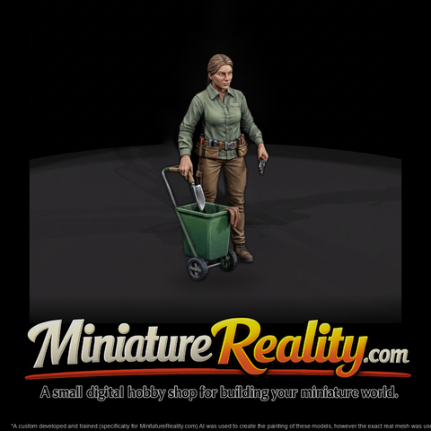 Woman Gardener Figure with Tool Caddy