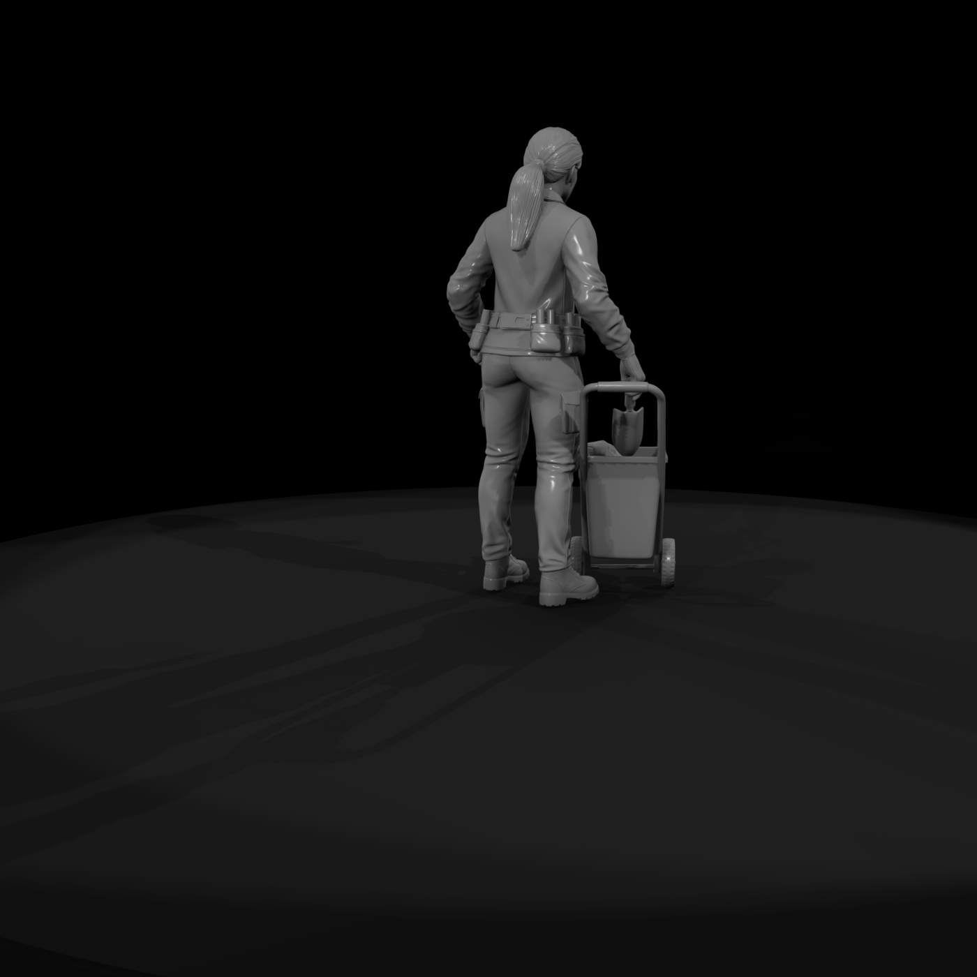 Woman Gardener Figure with Tool Caddy
