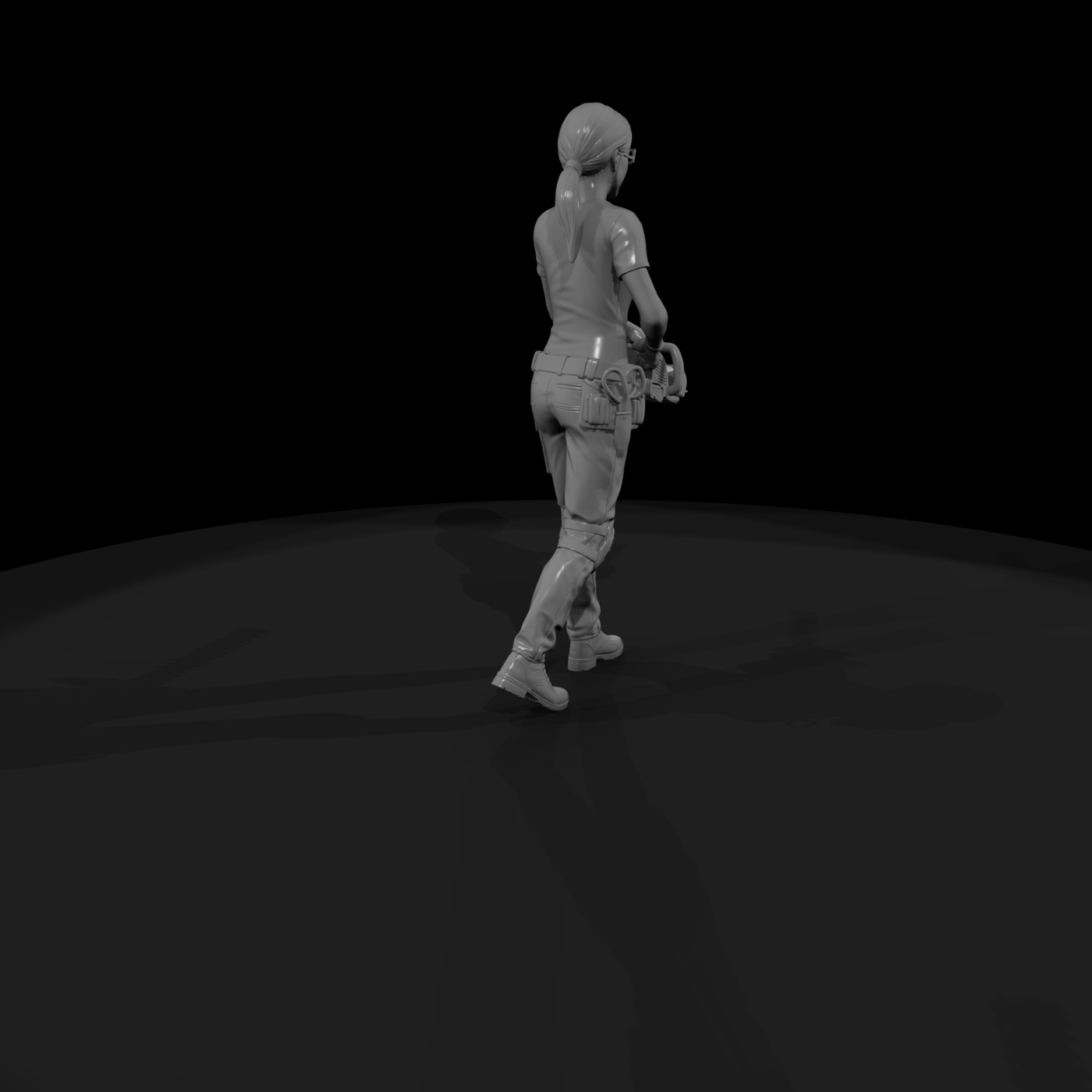 Female Gardener Figure, Trimming Pose, Modern