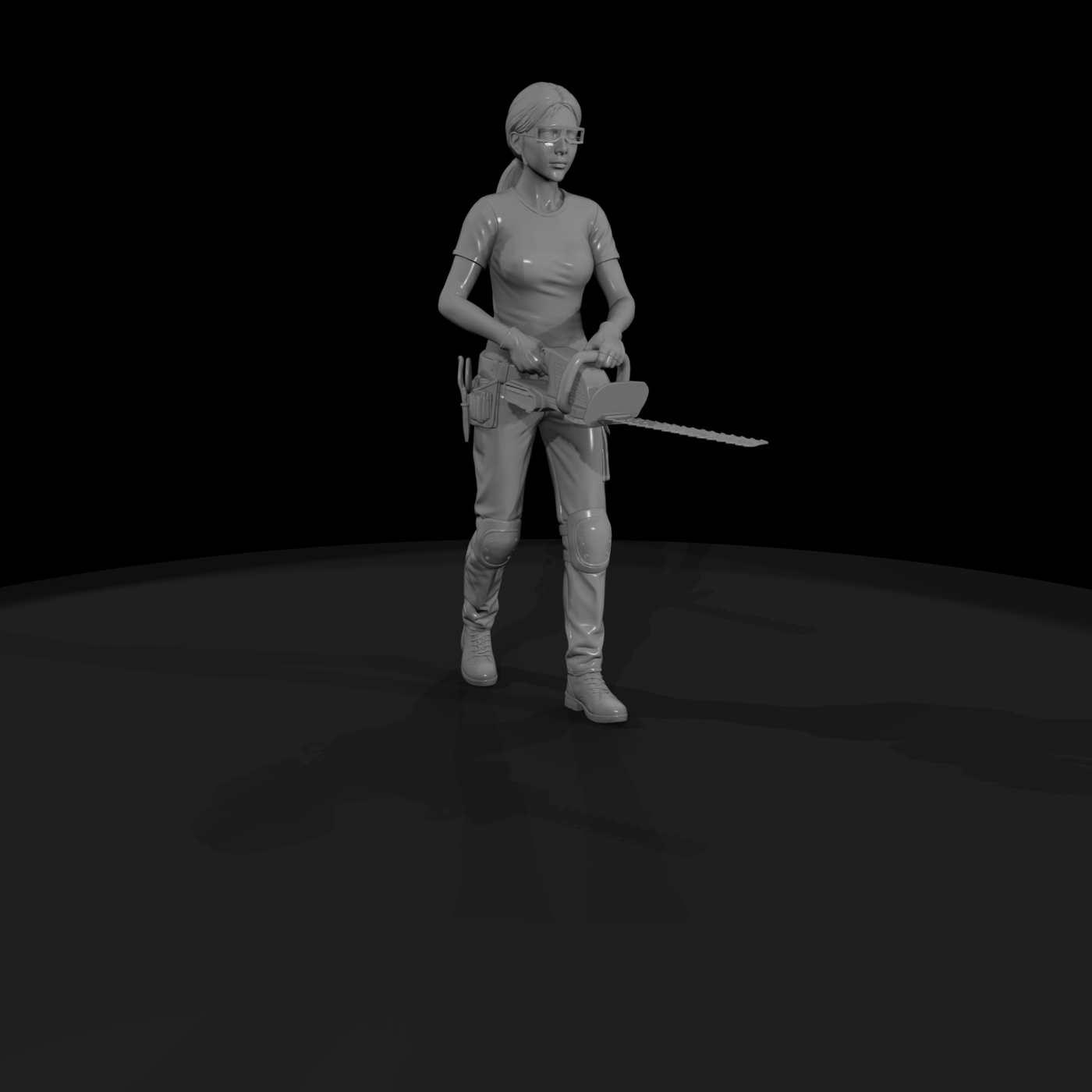 Female Gardener Figure, Trimming Pose, Modern