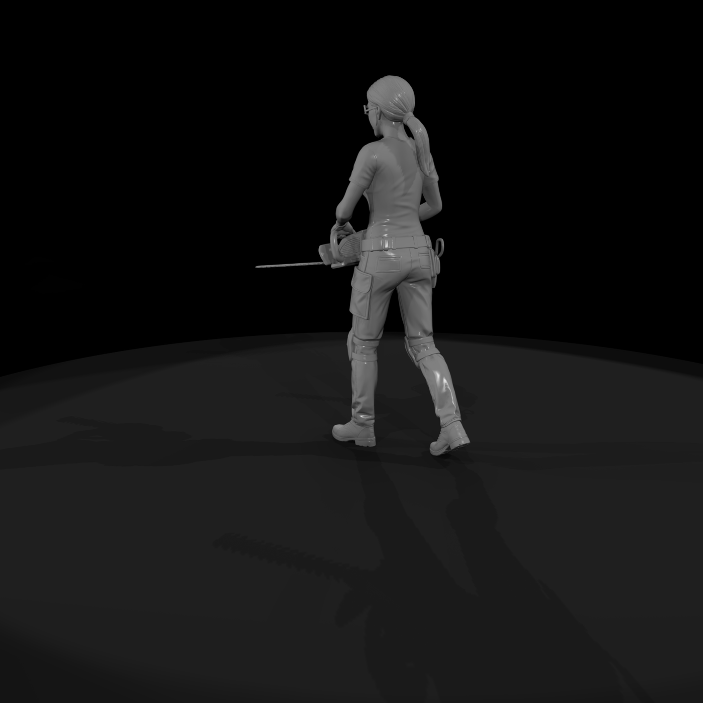Female Gardener Figure, Trimming Pose, Modern