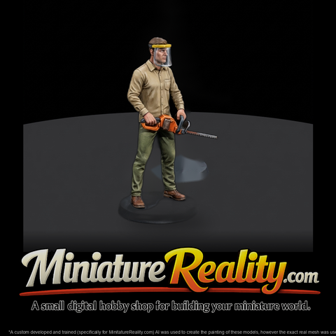 Landscaper Figure with Hedge Trimmer & Face Shield
