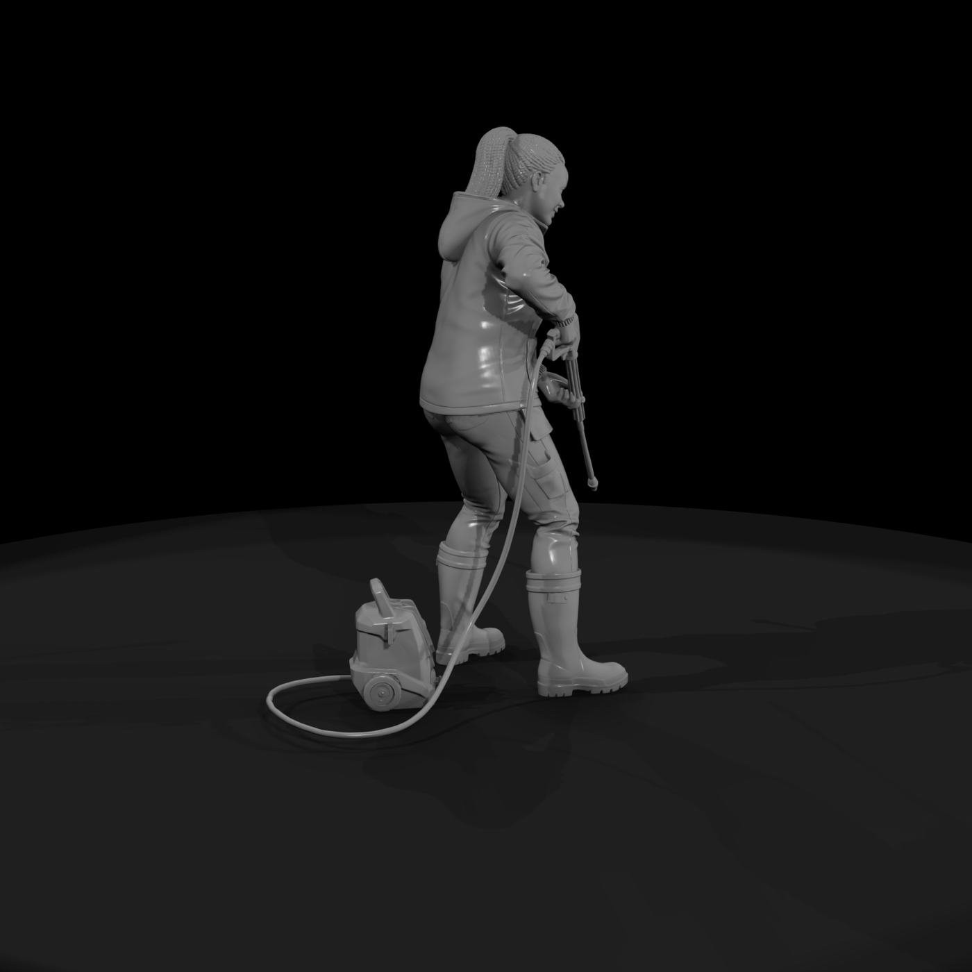 Woman Pressure Washer Figure