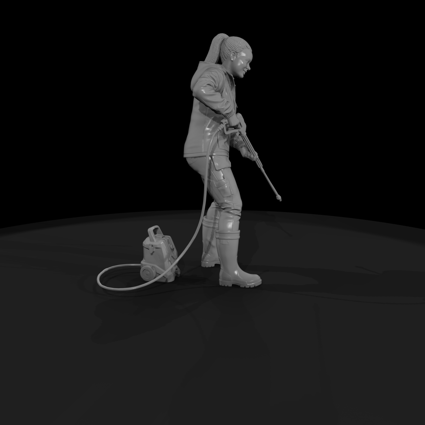 Woman Pressure Washer Figure