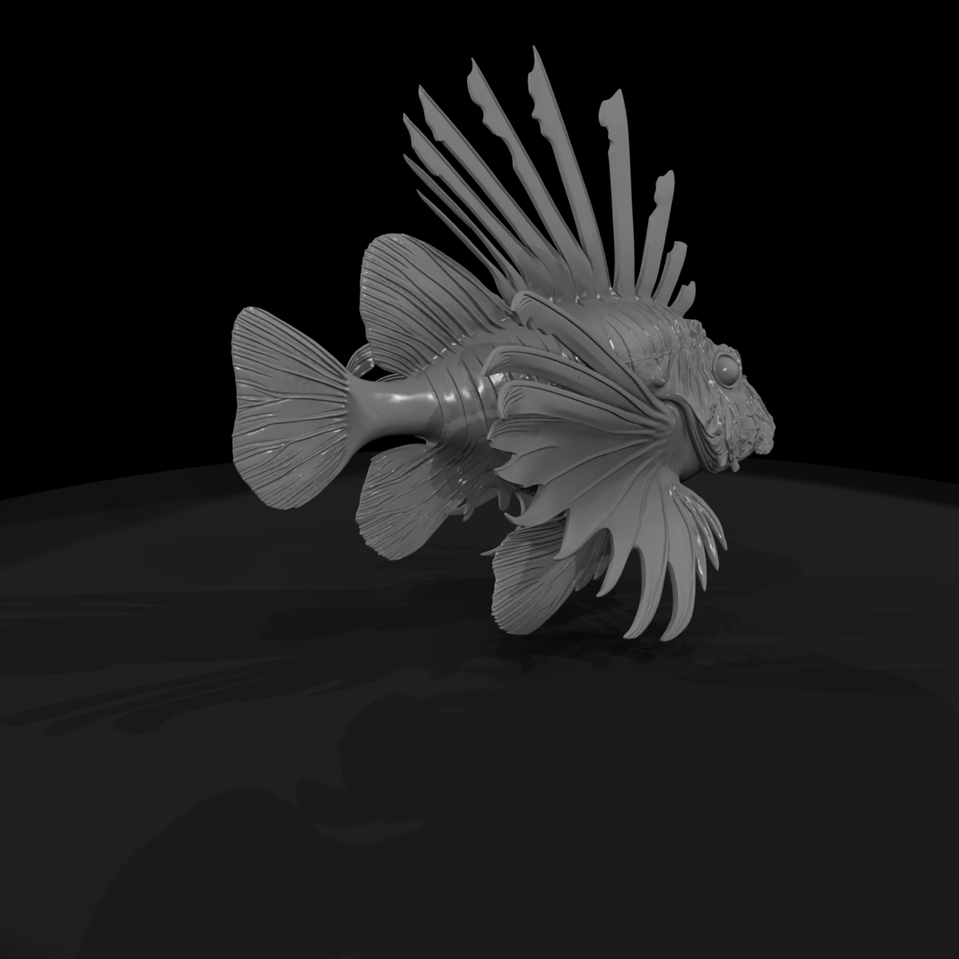 Lionfish Miniature Sculpture & Aquarium Display