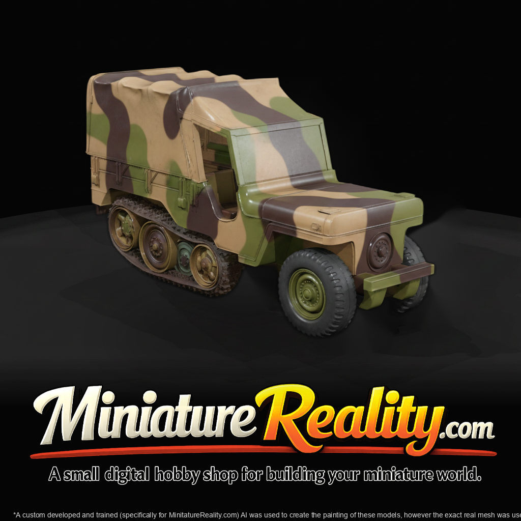 Litter Carrier Utility Vehicle — 3D Printable Miniature (Right Side)