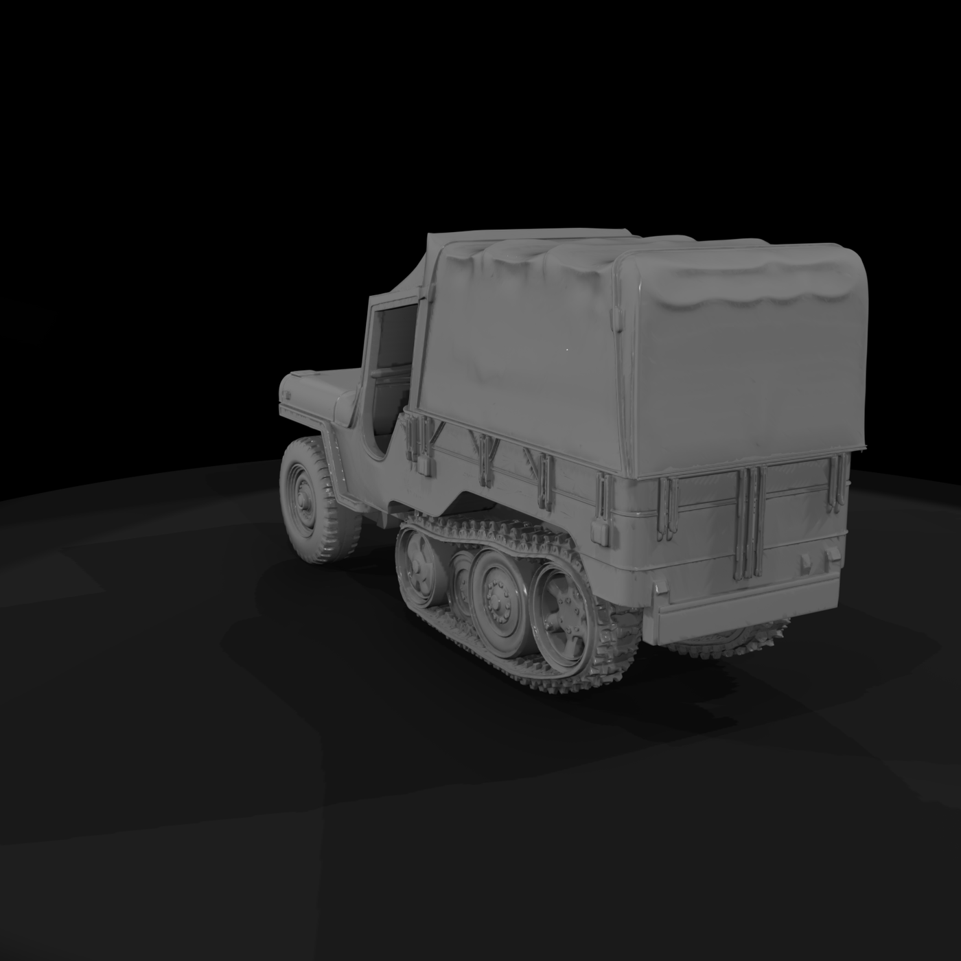 litter carrier vehicle rh side view