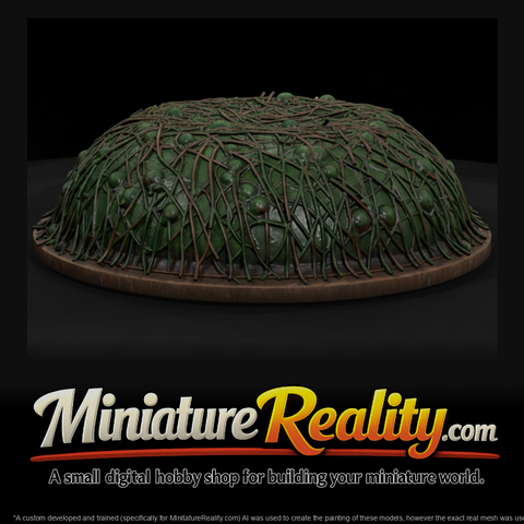 Low Poly Pine Needle Forest Terrain Base miniature, three-quarter view