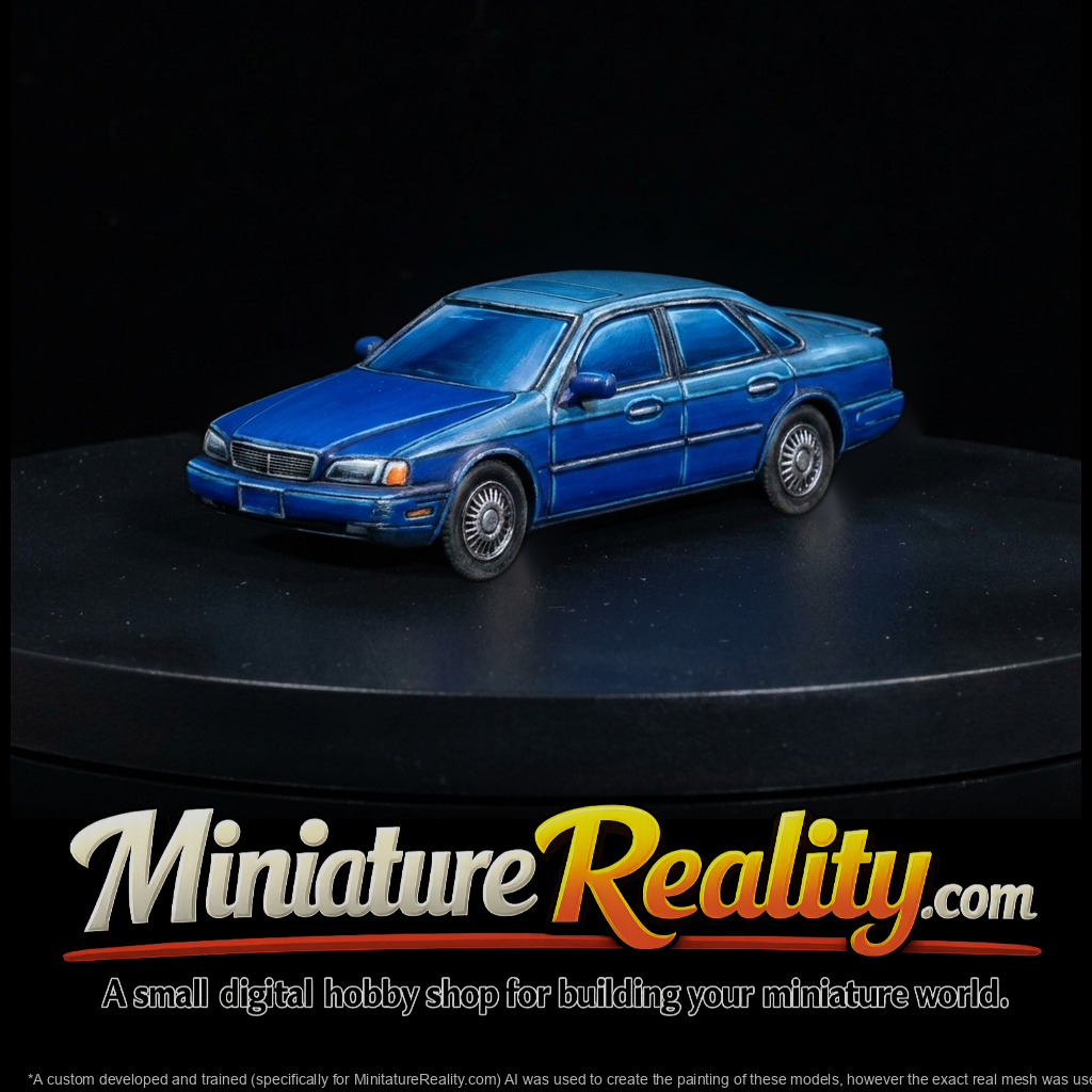Luxury Sedan — 3D Printable & Layouts (HO / Friendly)