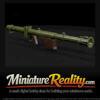 M1A1 Bazooka AntiTank Rocket Launcher miniature, three-quarter view — thumbnail 3