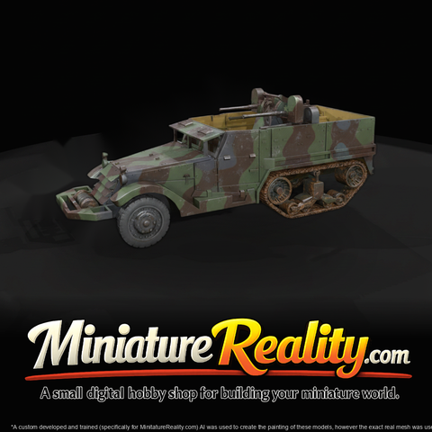 M3 Half-track Anti-Aircraft (WWII) — 3D Printable Miniature