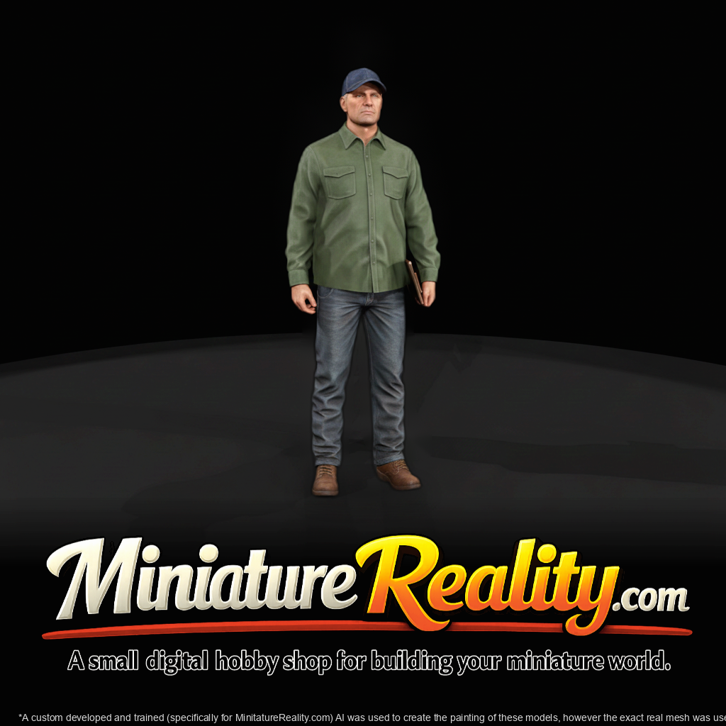 Male Truck Driver Miniature — 3D Printable Figure