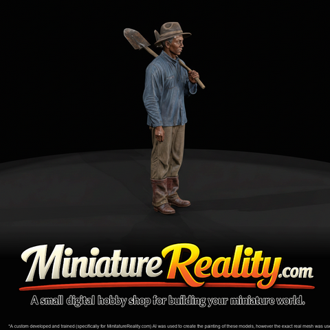 man with shovel