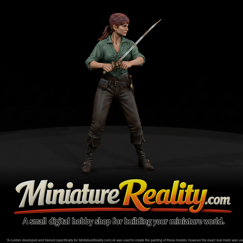 Pirate Maid miniature, three-quarter view
