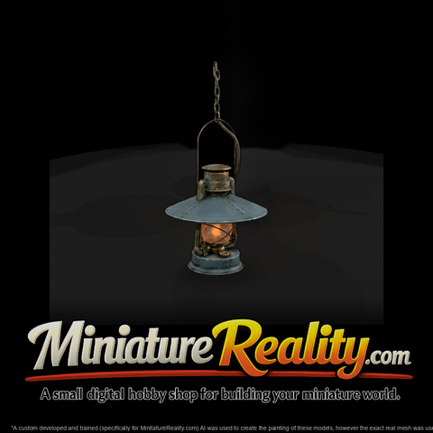 matte 3d vintage hanging kerosene lantern 1