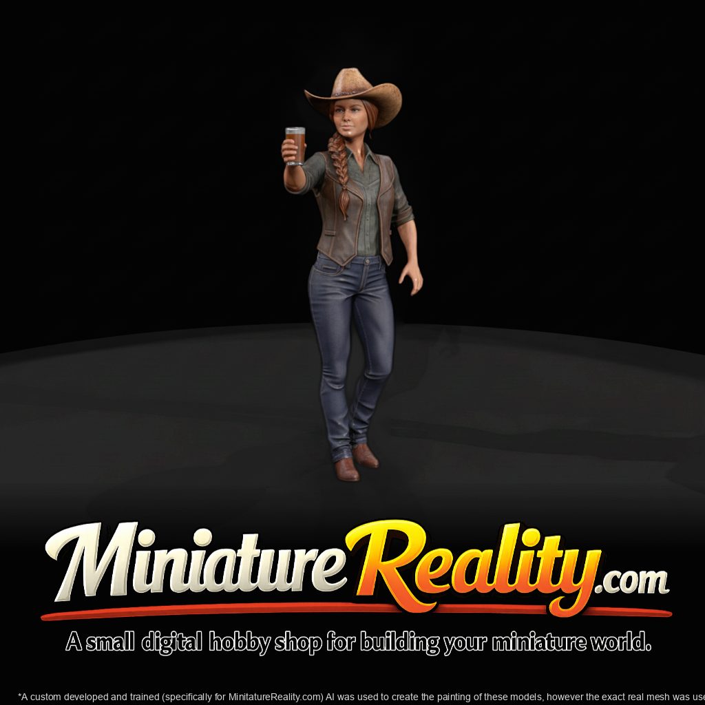 Maya Alvarez — Western Bar Cowgirl Miniature (3D Printable)