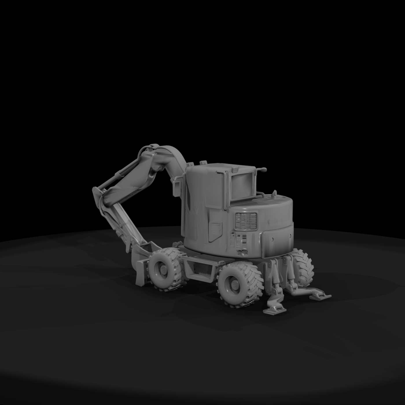 Med wheeled excavator